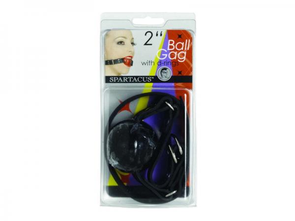 Large Ball Gag With D Ring 2 Inch - Black