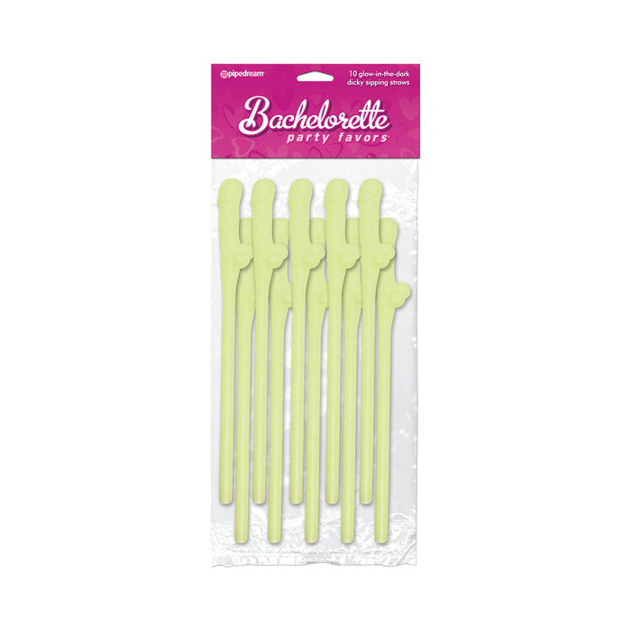 Bachelorette Party Favors Dicky Sipping Straws Glow In The Dark 10pc.