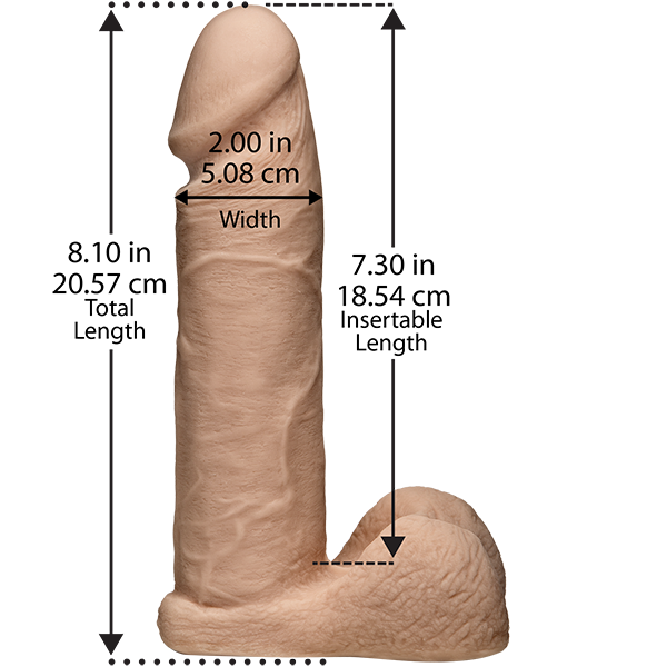 Vac-U-Lock 8'' Ultraskyn Dildo with Ultra Harness - Beige