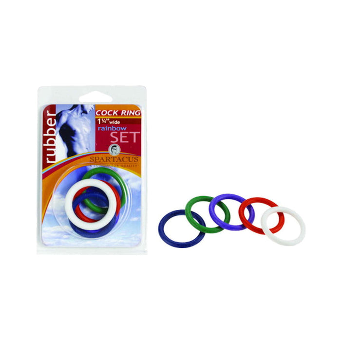 Spartacus Cock Ring Rainbow Set (4 Rubber Cock Rings)