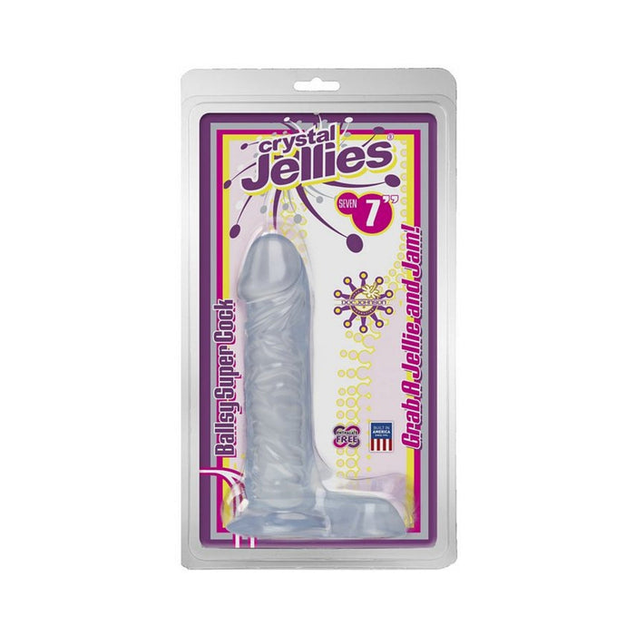 Crystal Jellies Ballsy Super C*ck 7 Inch - Clear