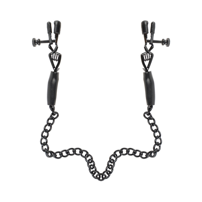 Fetish Fantasy Adjustable Nipple Chain Clamps Black