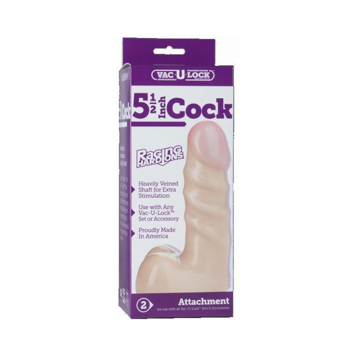 Vac-U-Lock 5.5'' Raging Hard-Ons Cock - Beige