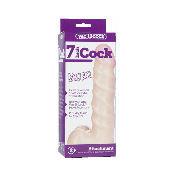 Vac-U-Lock 7'' Raging Hard-Ons Cock - Beige