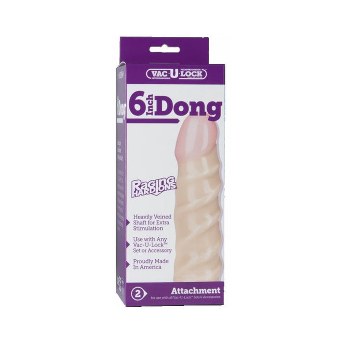 Vac-U-Lock 6'' Raging Hard-Ons Dong - Beige