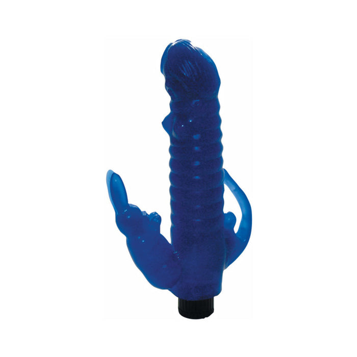 Ribbed Bunny Vibrator With Anal Tickler (blue)