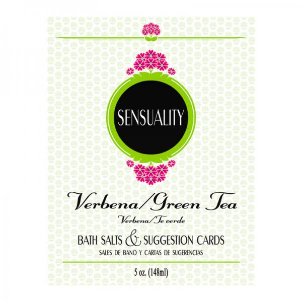 Sensuality Verbena Green Tea Scented Bath Salts With Suggestion Cards