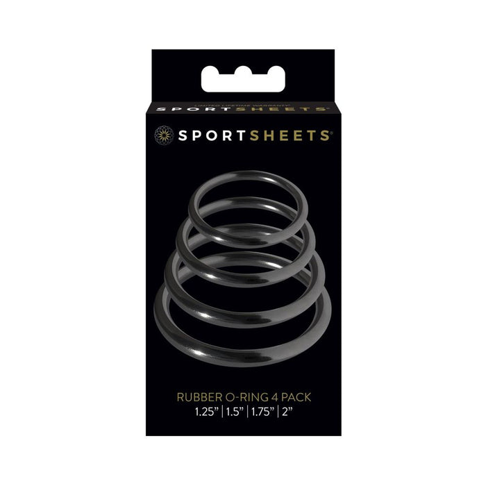 Sportsheets Rubber Rings 4 Pack Black
