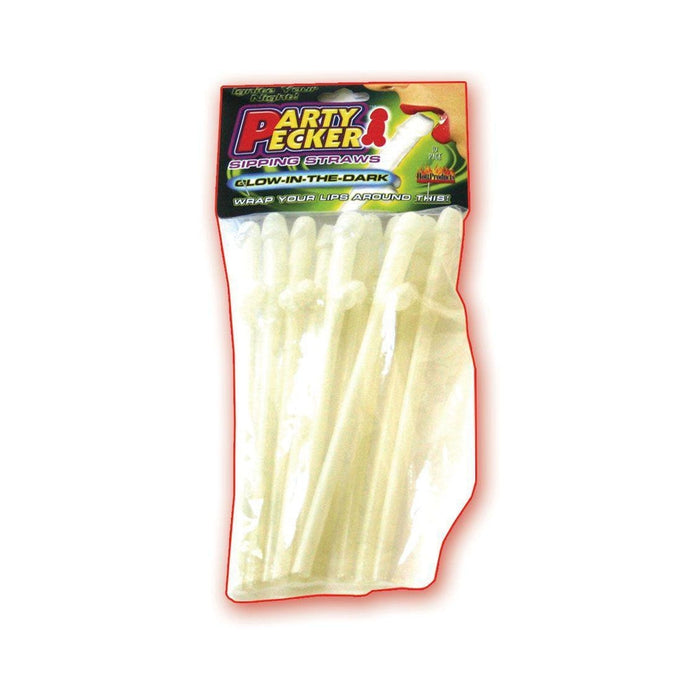 Party Pecker Sipping Straws Glow 10 Pack