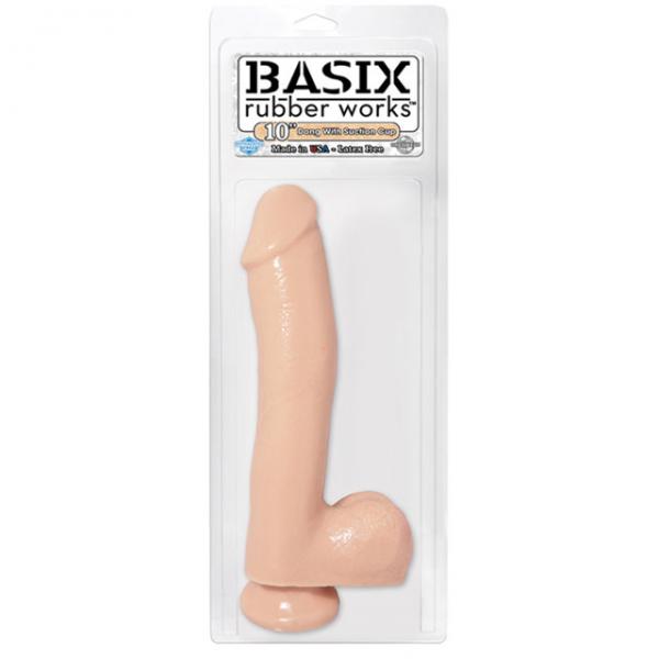 Basix Rubber Works 10 Dong w/Suction Cup - Flesh