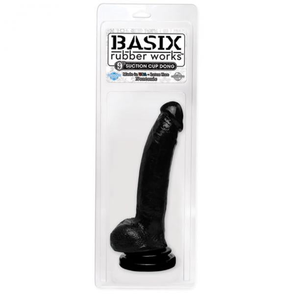 Basix Rubber Works 9 Inch Suction Cup Dong - Black
