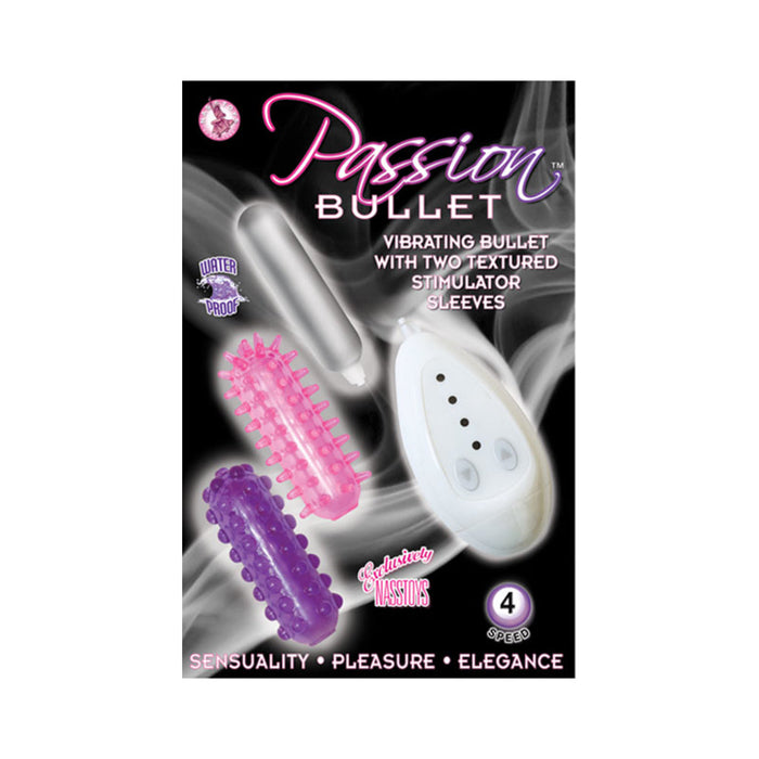 Passion Bullet Vibrating Bullet with 2 Sleeves