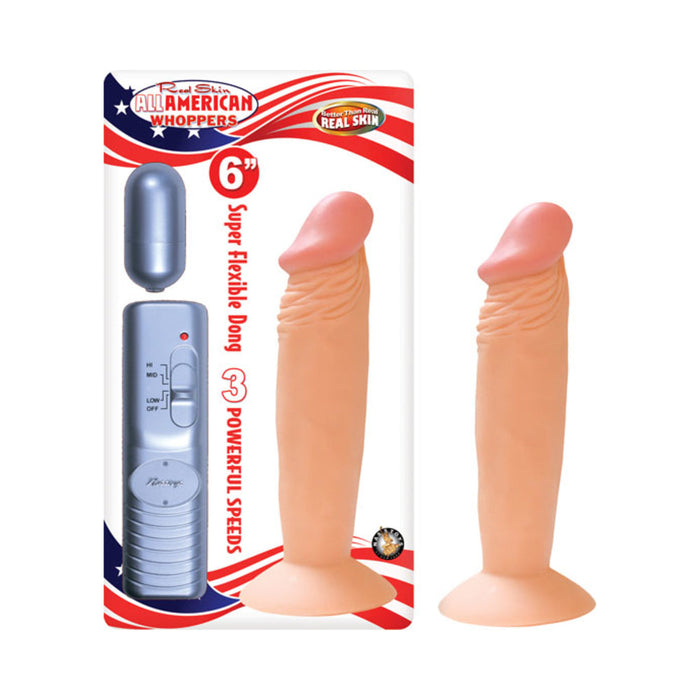 All American Whopper 6 inches Vibrating Dong Beige