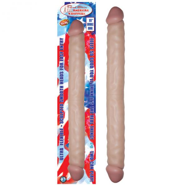 Real Skin All American Whoppers Double Dong 18'' - Beige