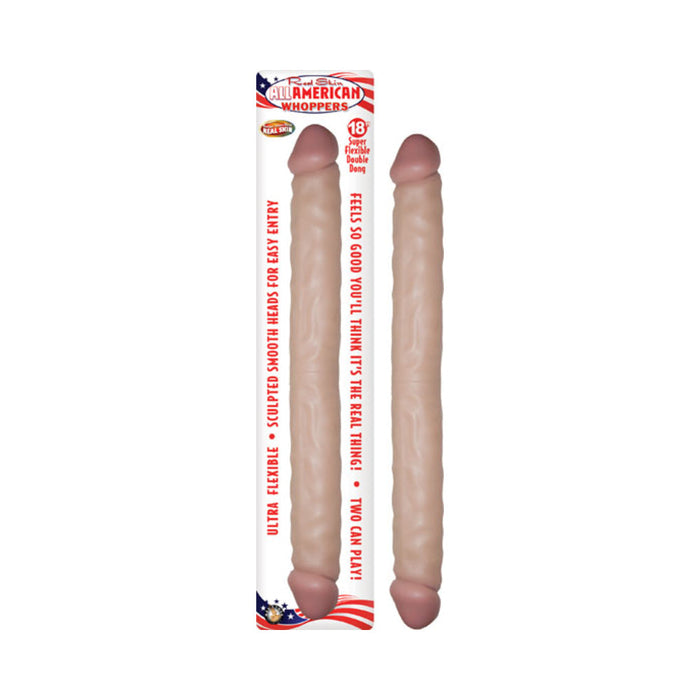 Real Skin All American Whoppers Double Dong 18'' - Beige