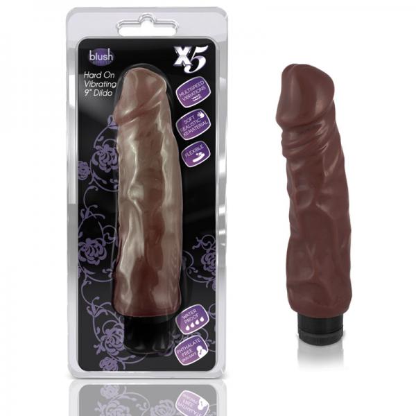 X5 Hard On Vibe 9 Dildo Brown