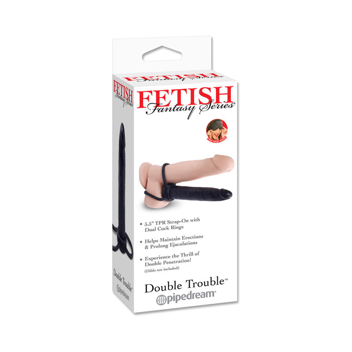 Fetish Fantasy Double Trouble Strap On 5.5 Inches Black
