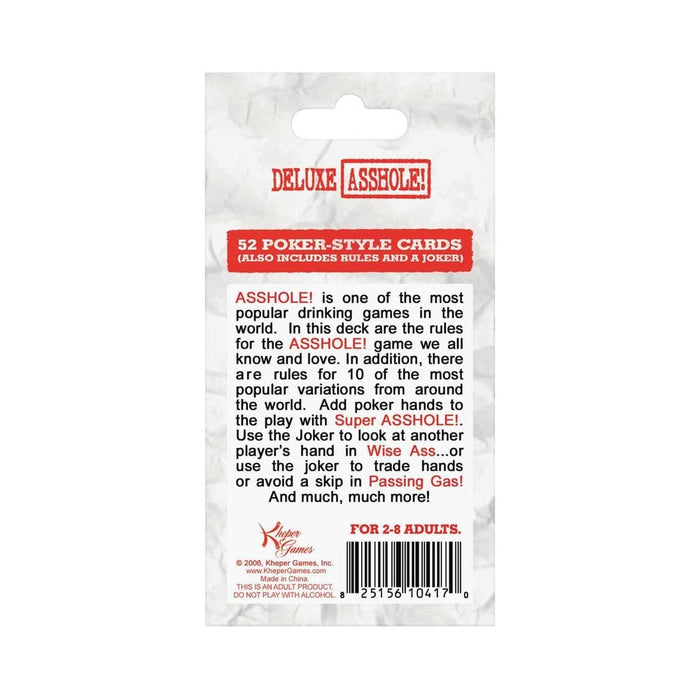 Deluxe Asshole Card Game Poker Size