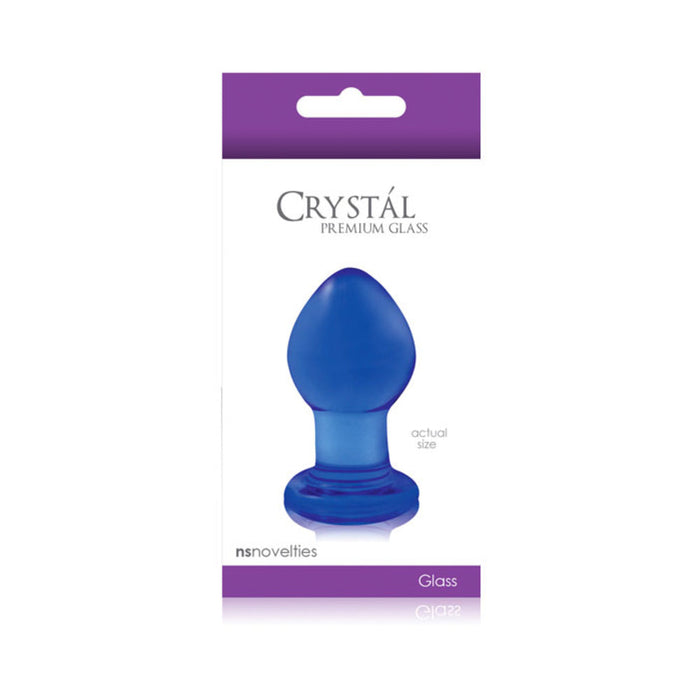 Crystal Glass Butt Plug Small Blue