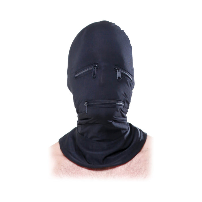 Fetish Fantasy Black Zipper Face Hood O/S