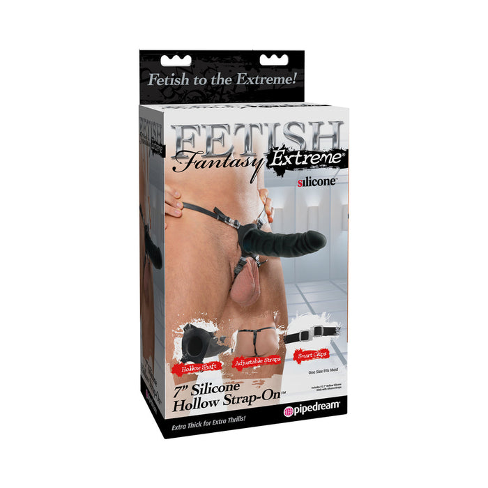 Fetish Fantasy Extreme 7in Silicone Hollow Strap-on Black