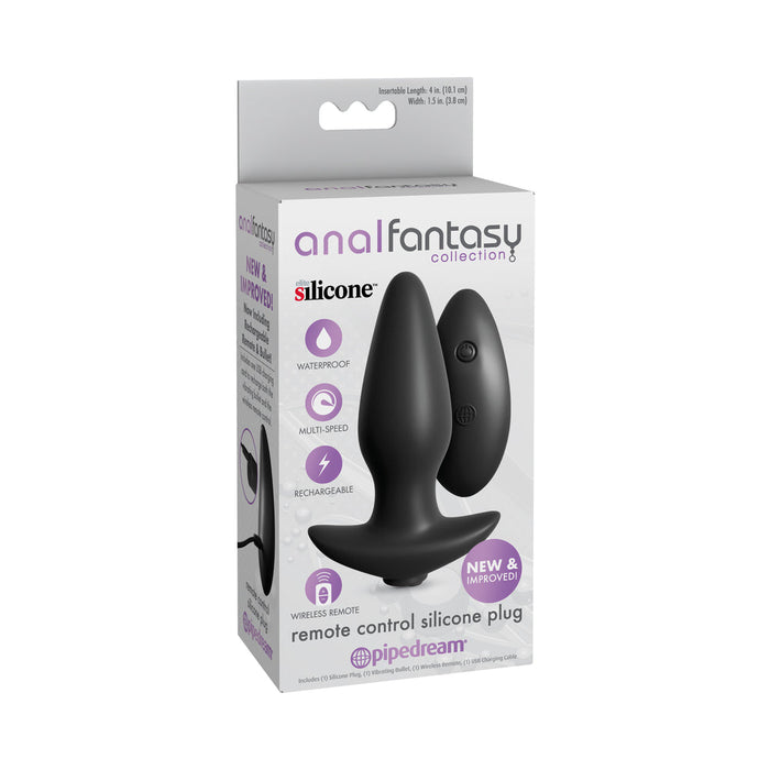 Anal Fantasy Remote Control Silicone Plug Black