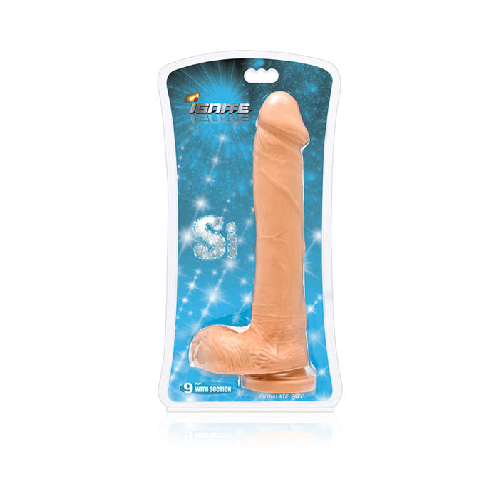 Cock Balls 9 Inches Suction Cup Beige