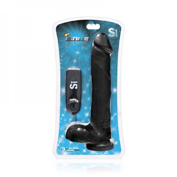 Cock with Balls Vibrating Egg & Suction Cup Black