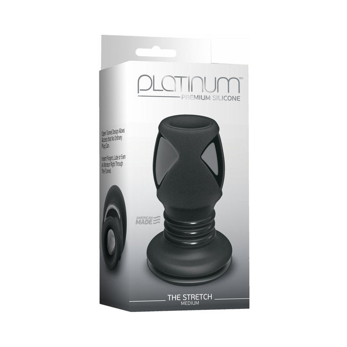 Platinum Silicone The Stretch Silicone Anal Plug Medium - Black