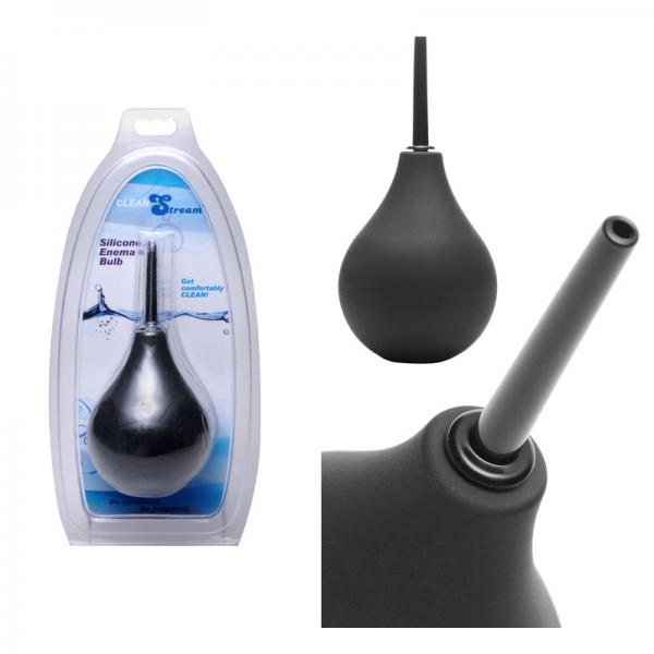 Clean Stream Thin Tip Silicone Enema Bulb Black