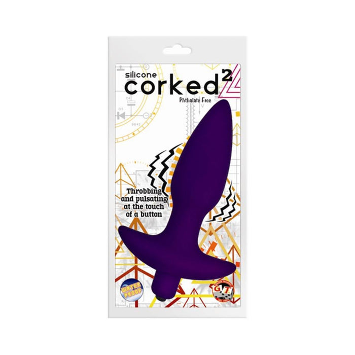 Corked 02 Silicone Anal Plug Waterproof Medium	- Purple
