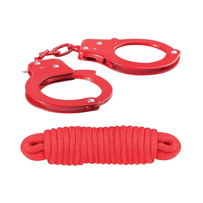 Sinful Metal Cuffs W/keys & Love Rope