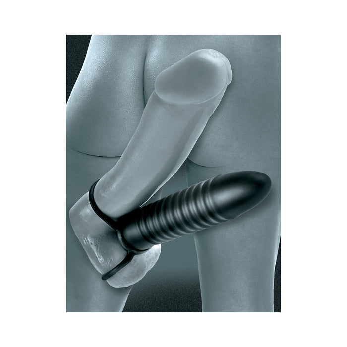 Fetish Fantasy Ribbed Double Trouble C Ring Black