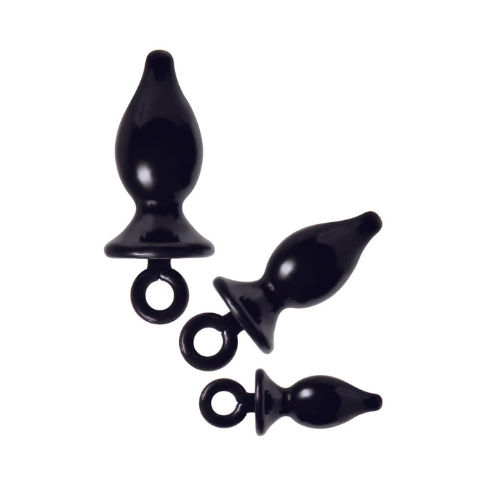 Anal Training Kit 3 Black Butt Plugs