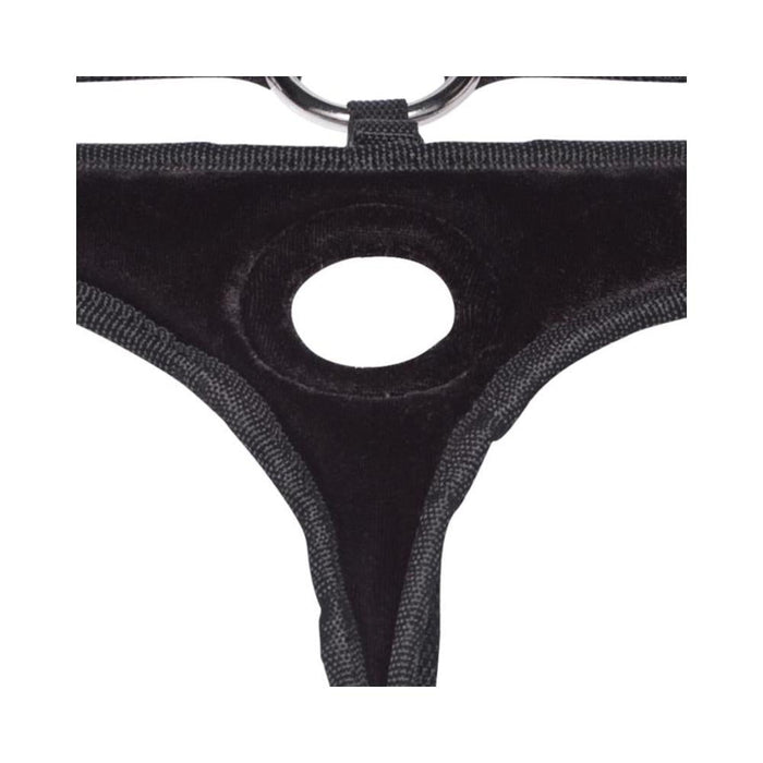 Lux Fetish Black Velvet Bikini Strap On O/S