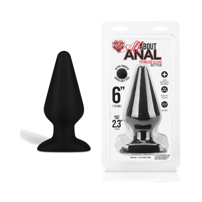 Hustler Anal Silicone Butt Plug 6 inches Black