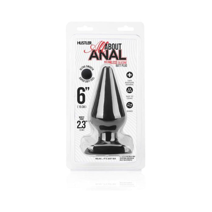 Hustler Anal Silicone Butt Plug 6 inches Black