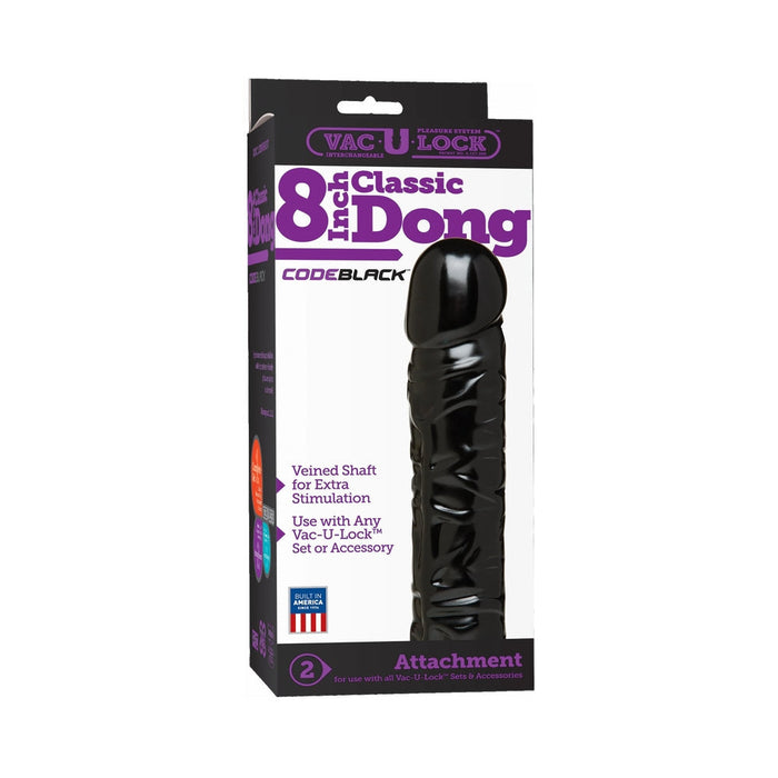 Vac-U-Lock 8'' CodeBlack Classic Dong - Black