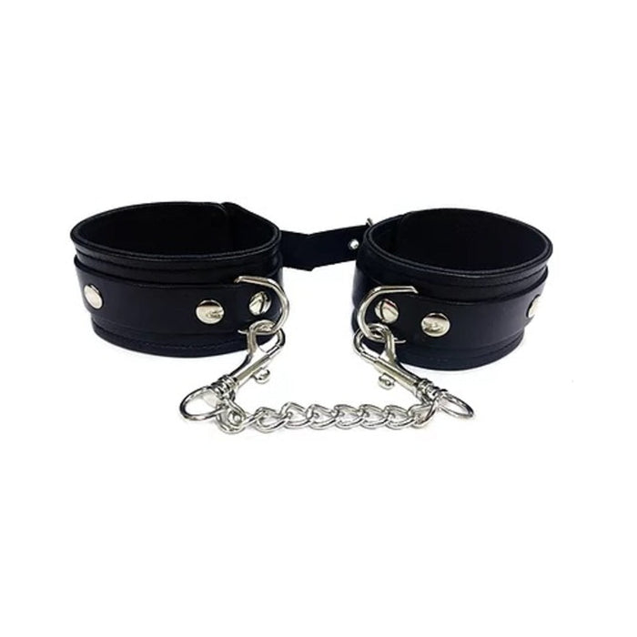 Rouge Leather Ankle Cuffs Black