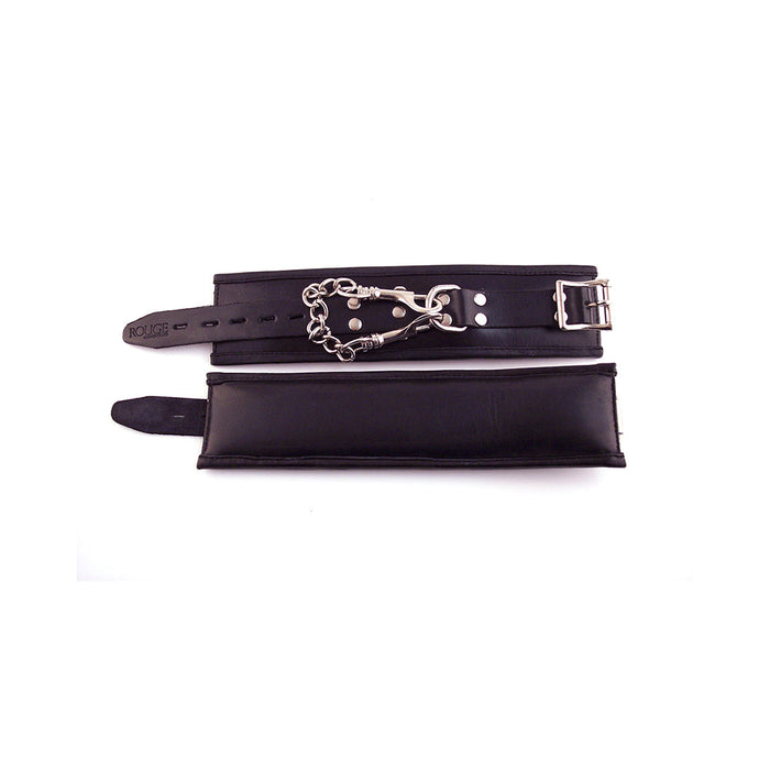 Rouge Padded Leather Wrist Cuffs Black