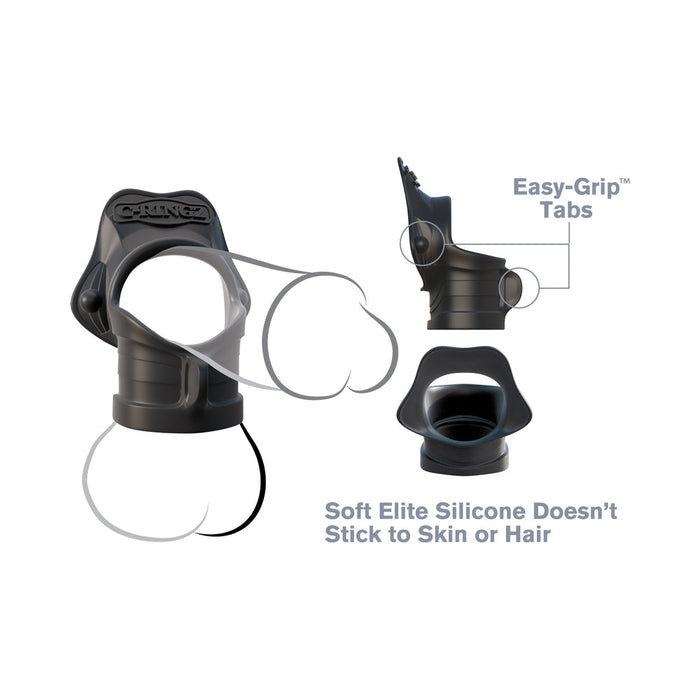 Fantasy C-Ringz Rock Hard Ring & Ball Stretcher Black