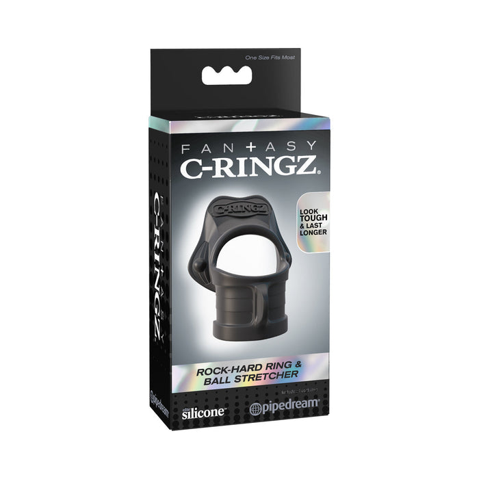 Fantasy C-Ringz Rock Hard Ring & Ball Stretcher Black
