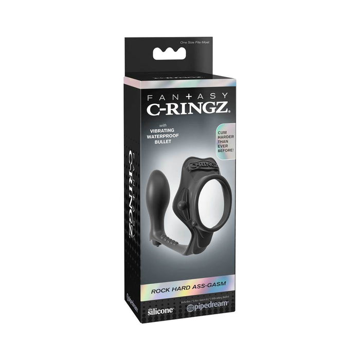 Rock Hard Ass Gasm Vibrating Ring - Black