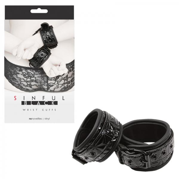 Sinful Wrist Cuffs - Black