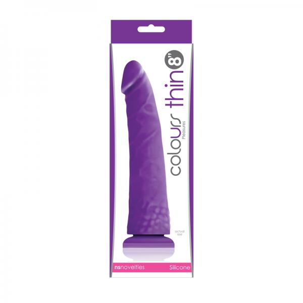 Colours Pleasures Thin 8 Dildo - Purple