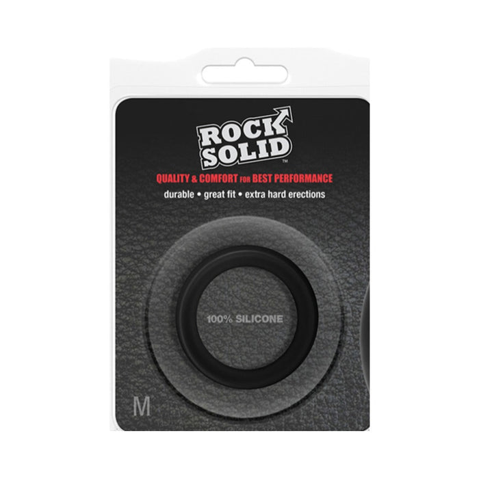 Rock Solid Silicone Black C Ring, Medium (1 7/8in) In A Clamshell