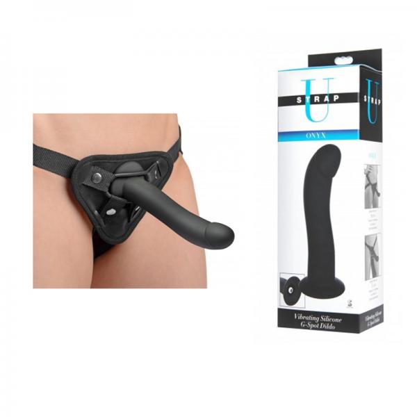 Onyx Vibrating Silicone G-Spot Dildo Black