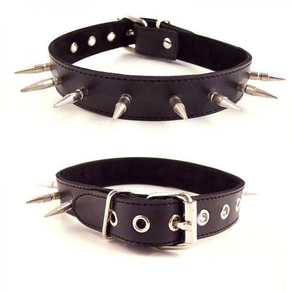 Rouge Spiked Collar with 1 inch Spikes Black