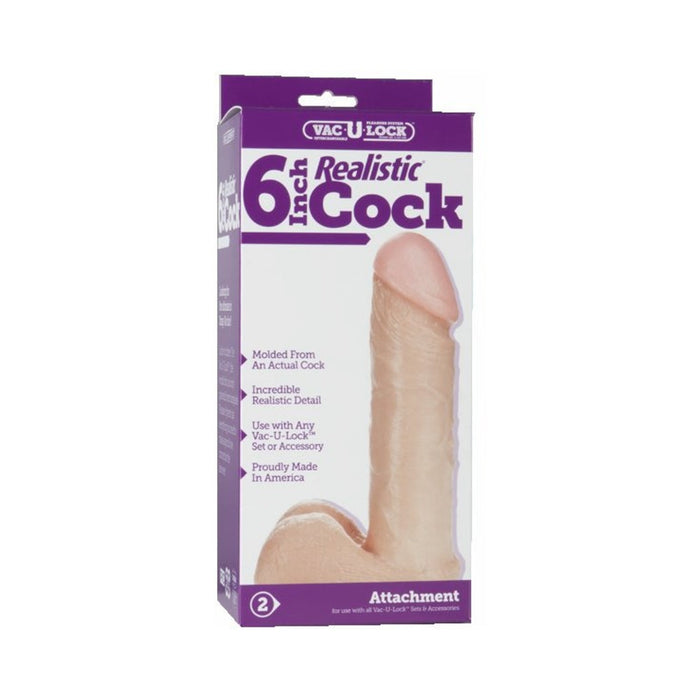 Vac-U-Lock 6'' Realistic Dildo - Beige