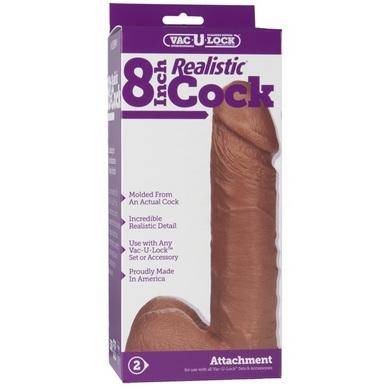 Vac-U-Lock 8-Inch Realistic Cock - Brown